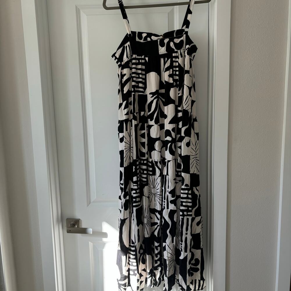 Abel the Label Black & White Midi Dress with Abstract Floral Print - Picture 3 of 5